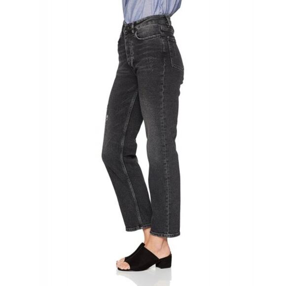 Won Hundred Pearl Jeans High-Waist Straight Leg Black Night 2 size 26 x 28 - Picture 1 of 16
